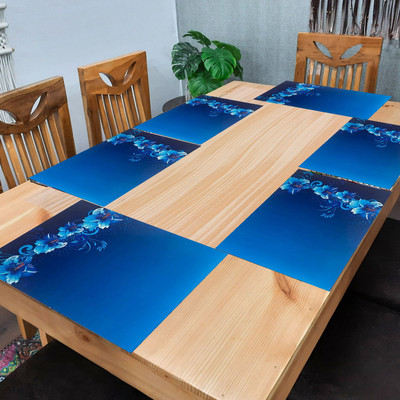 SANRAKSSHAN Rectangular Pack of 6 Table Placemat(Multicolor, Pink, PVC)