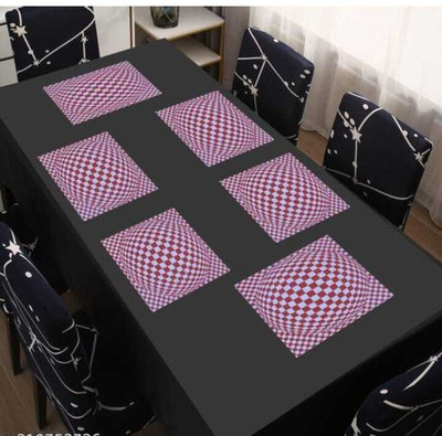 LOTUSKING Rectangular Pack of 6 Table Placemat(Multicolor, PVC)
