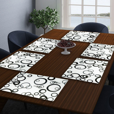 LooMantha Rectangular Pack of 6 Table Placemat(Multicolor, PVC)