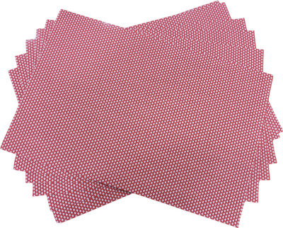 KiaraHome Rectangular Pack of 6 Table Placemat(Red, PVC)