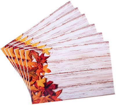 Castle Decor Rectangular Pack of 6 Table Placemat(Orange, PVC)