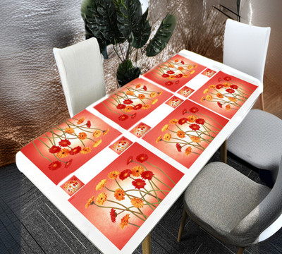 REVEXO Rectangular Pack of 6 Table Placemat(Multicolor, PVC)