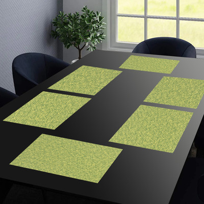 DPA Collection Rectangular Pack of 6 Table Placemat(Green, PVC)