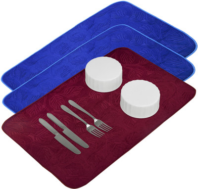 KUBER INDUSTRIES Rectangular Pack of 3 Table Placemat(Multicolor, Microfibre)