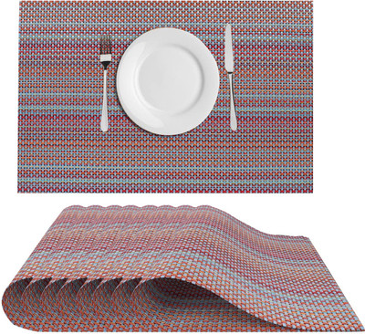 DPA Collection Rectangular Pack of 8 Table Placemat(Purple, PVC)