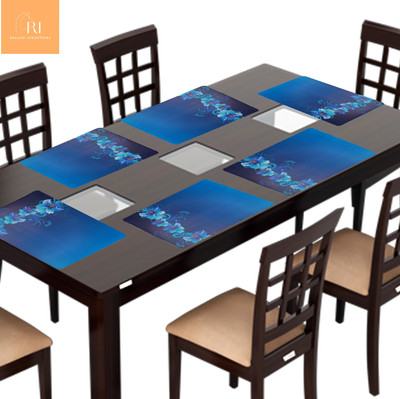 RELOOK INDUSTRIES Rectangular Pack of 6 Table Placemat(Blue, PVC)