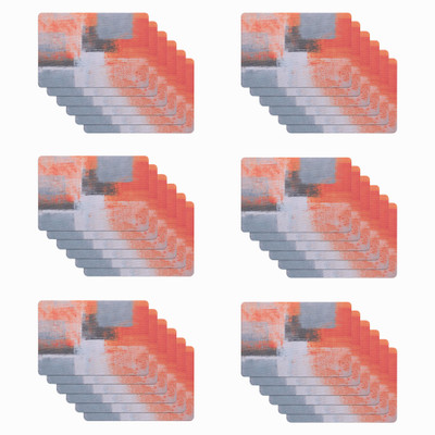 KUBER INDUSTRIES Rectangular Pack of 36 Table Placemat(Orange, Grey, PVC)