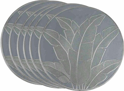 TIED RIBBONS Round Pack of 6 Table Placemat(Silver, Plastic)