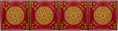 Dulhan Enterprises Rectangular Pack of 1 Table Placemat(Light Green, Red, Polyester)
