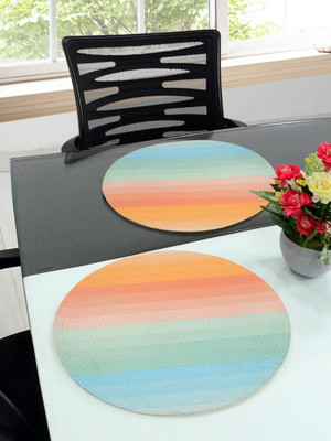 Saral Home Round Pack of 2 Table Placemat(Multicolor, Cotton)