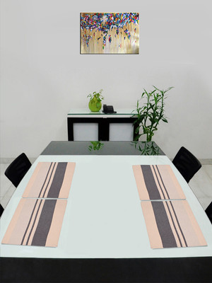 Saral Home Rectangular Pack of 4 Table Placemat(Brown, Cotton)