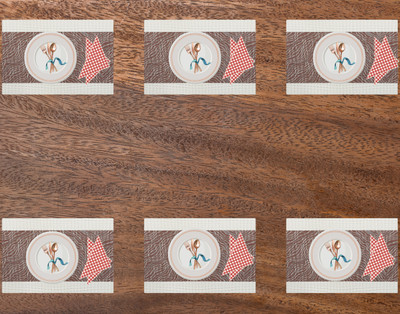 Bhaguji Rectangular Pack of 6 Table Placemat(Brown, PVC)
