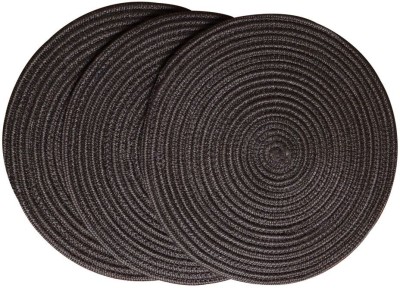 Ariya Round Pack of 3 Table Placemat(Brown, Cotton, Polypropylene)