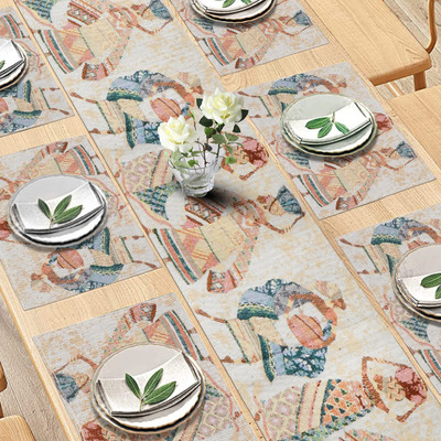 HOKiPO Rectangular Pack of 7 Table Placemat(Multicolor, Cotton)