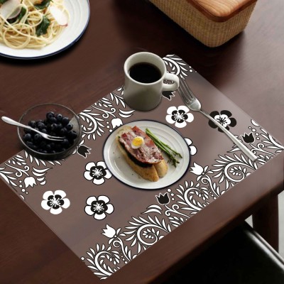 Flipkart SmartBuy Rectangular Pack of 6 Table Placemat(Black, White, PVC)