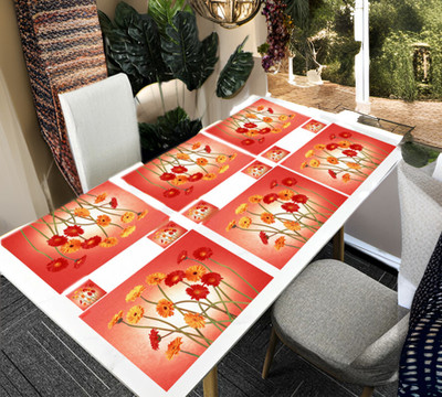 SANRAKSSHAN Rectangular Pack of 6 Table Placemat(Multicolor, PVC)