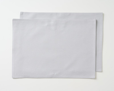 KITESCREATIONS Rectangular Pack of 2 Table Placemat(Grey, Cotton)