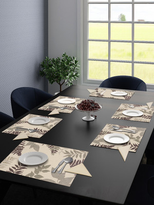 Saral Home Rectangular Pack of 6 Table Placemat(Grey, Cotton)