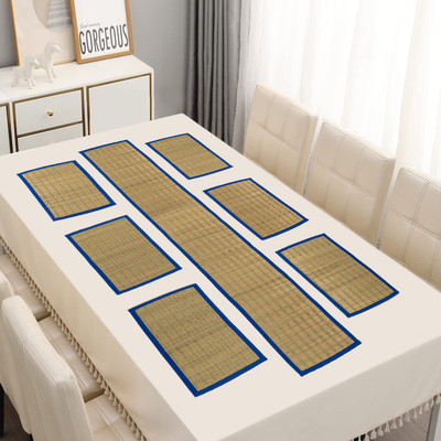 Haus Fabula Rectangular Pack of 7 Table Placemat(Blue, River Grass)
