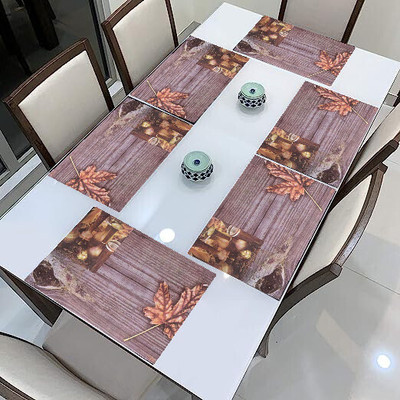 REVEXO Rectangular Pack of 6 Table Placemat(Green, PVC)