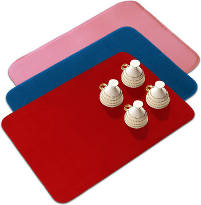 KUBER INDUSTRIES Rectangular Pack of 3 Table Placemat(Multicolor, Microfibre)