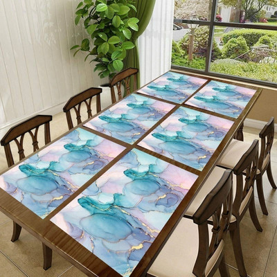 REVEXO Rectangular Pack of 6 Table Placemat(White, PVC)