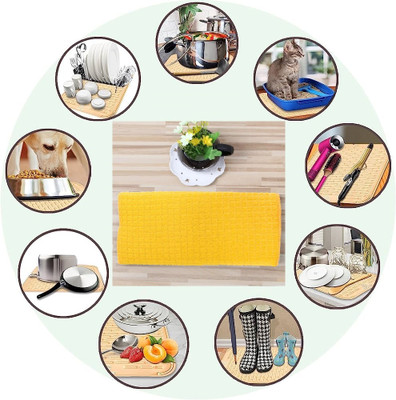 JMALL Rectangular Pack of 1 Table Placemat(Yellow, Cotton)