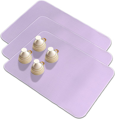 KUBER INDUSTRIES Rectangular Pack of 3 Table Placemat(Purple, Microfibre)