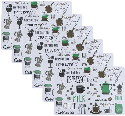 pepplo Rectangular Pack of 6 Table Placemat(Green, Plastic)