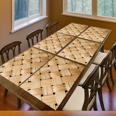 REVEXO Rectangular Pack of 6 Table Placemat(Gold, PVC)