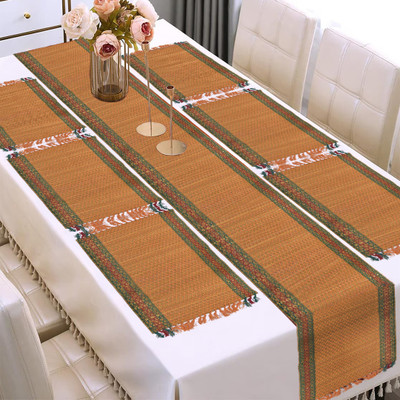 SHILP KATHA Rectangular Pack of 7 Table Placemat(Multicolor, River Grass)