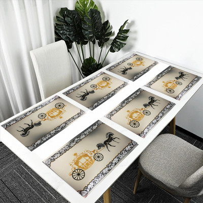 SANRAKSSHAN Rectangular Pack of 6 Table Placemat(Multicolor, PVC)
