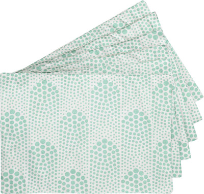 Dekor World Rectangular Pack of 6 Table Placemat(Blue, Cotton)