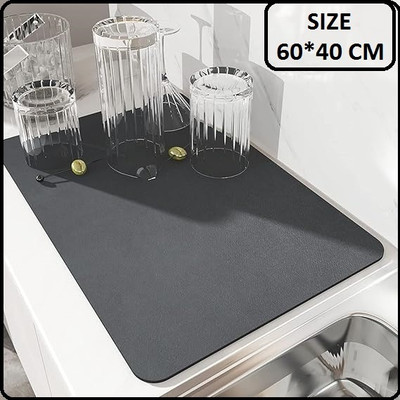 FERY Rectangular Pack of 1 Table Placemat(Multicolor, Grey, Plastic, Microfibre)
