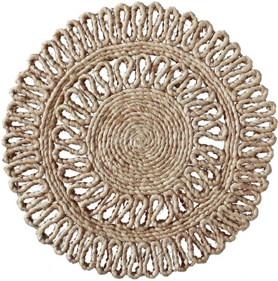 pjute Round Pack of 1 Table Placemat(Gold, Jute)
