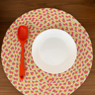 PPP Round Pack of 1 Table Placemat(Multicolor, Polyester)