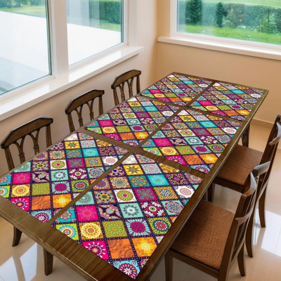 REVEXO Rectangular Pack of 6 Table Placemat(Orange, PVC)