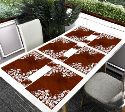 SANRAKSSHAN Rectangular Pack of 6 Table Placemat(Multicolor, PVC)
