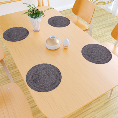 FLYER Round Pack of 4 Table Placemat(Beige, Polyester, Polypropylene)