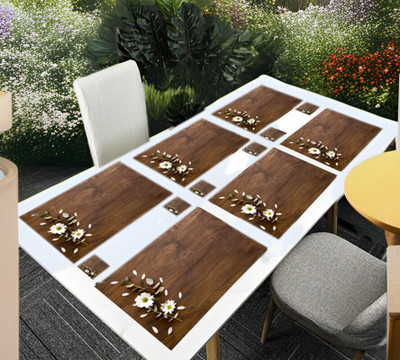 Creadcraft Rectangular Pack of 6 Table Placemat(Multicolor, PVC)