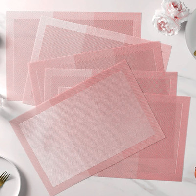 pepplo Rectangular Pack of 6 Table Placemat(Red, Plastic)