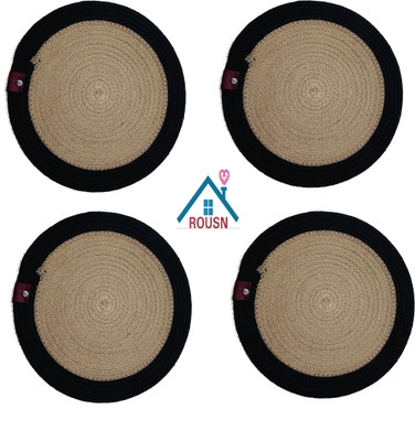 ROUSN Round Pack of 4 Table Placemat(Multicolor, Cotton)