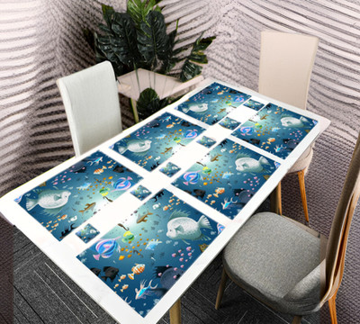 REVEXO Rectangular Pack of 6 Table Placemat(Multicolor, PVC)