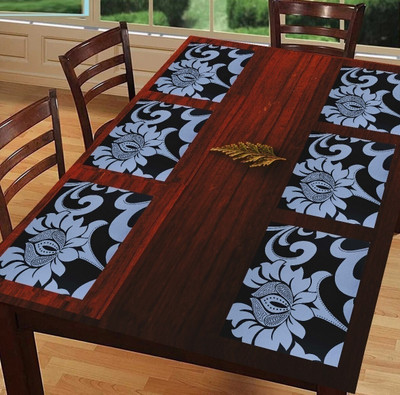 REVEXO Rectangular Pack of 6 Table Placemat(Multicolor, PVC)