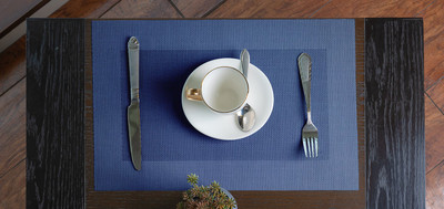 Aparajithaa Rectangular Pack of 1 Table Placemat(Blue, Cotton)