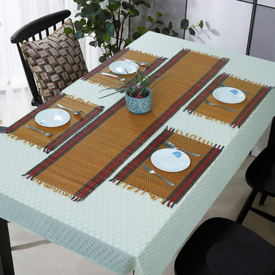 orric Rectangular Pack of 5 Table Placemat(Gold, River Grass)
