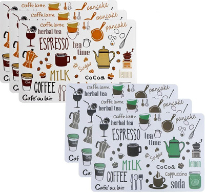 pepplo Rectangular Pack of 6 Table Placemat(Multicolor, Plastic)