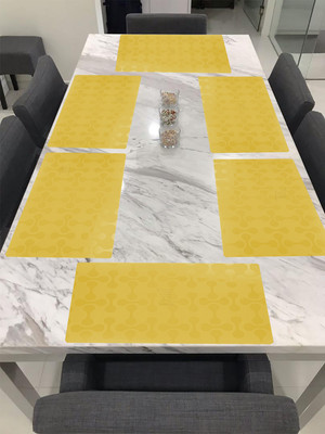 E-Retailer Rectangular Pack of 6 Table Placemat(Yellow, PVC)