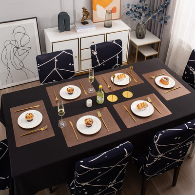 Winner Rectangular Pack of 6 Table Placemat(Grey, Gold, PVC)
