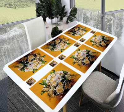 REVEXO Rectangular Pack of 6 Table Placemat(Multicolor, PVC)